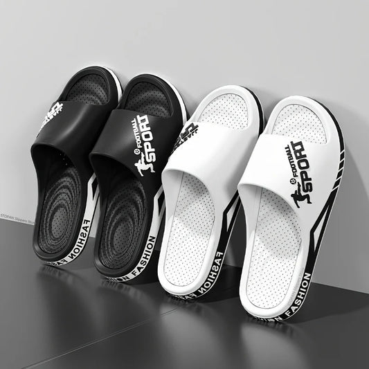 2025 Men’s Summer Slippers – Soft PVC Outdoor Sports Sandals, Thick Anti-Slip Cool Beach & Home Slides