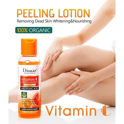 Yellow Peeling Lotion – 100% Organic Body Scrub with Hyaluronic Acid, Dark Skin Bleaching, Exfoliating, Whitening & Moisturizing