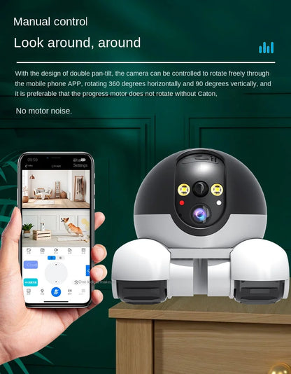 1080P HD WiFi PTZ IP Camera – Smart Home Security Robot with Auto Tracking for Baby & Pet Monitoring