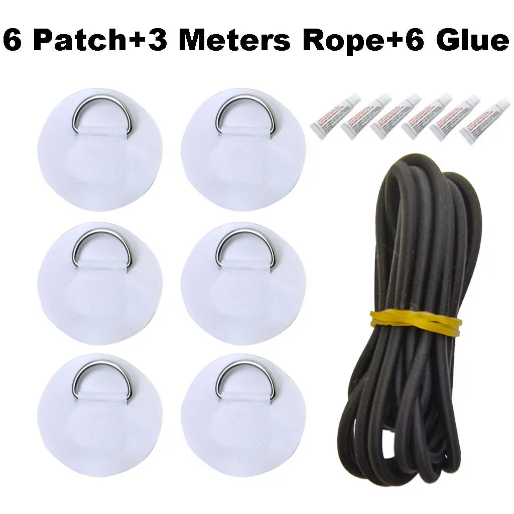 6.5CM D-Ring PVC Patch – Inflatable Boat, Kayak, SUP, Dinghy & Canoe Rope Ring Attachment