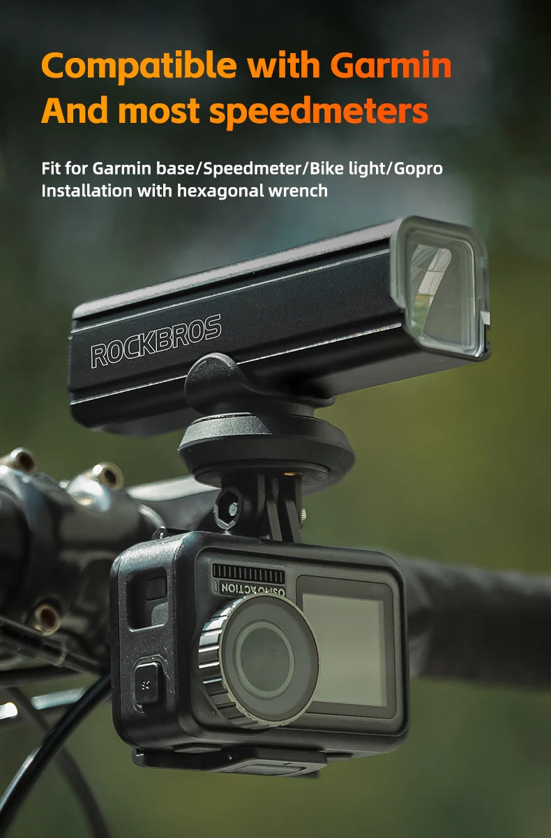 ROCKBROS Light Bracket – Nylon Bicycle Code Table Holder for Mountain & Road Bikes, Sports Camera & Lamp Extension Base