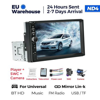 MEKEDE 1DIN MP5 Player — 7" HD Touchscreen Car Radio with USB, Bluetooth & TF Card for Universal Auto Multimedia