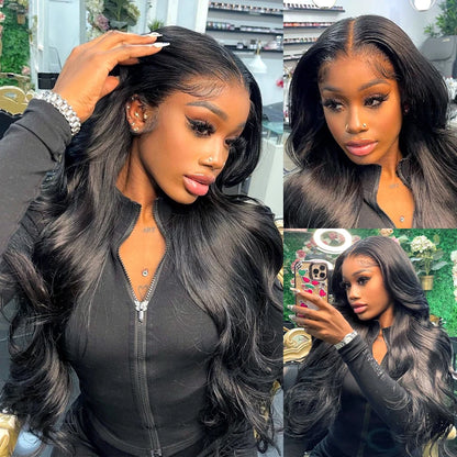 13x4/13x6 Body Wave Transparent Lace Front Wig – HD Bling Hair, 180% Density Human Hair, 4x4 Lace Closure for Women