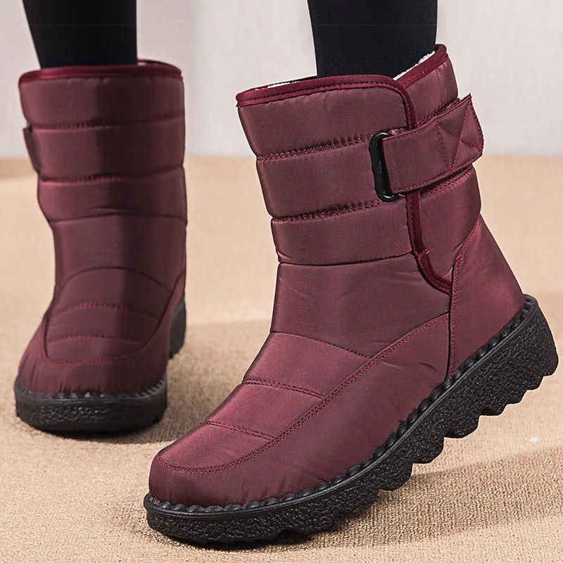 2024 Women's Winter Snow Boots – Waterproof, Warm Fur Ankle Boots in Korean Style