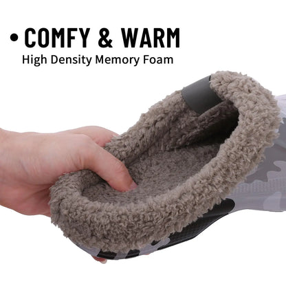 Bebealy Casual Women’s Garden Shoes & Warm Fluffy Men’s Waterproof Winter Slippers – Outdoor Antiskid Classic Leopard Design