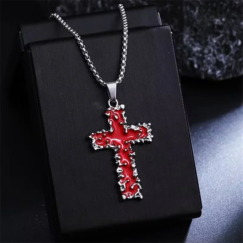 European & American Retro Gothic Cross Necklace – Unisex Hip-Hop Fashion Pendant for Men & Women, Street Style Trendsetter Jewelry Accessory