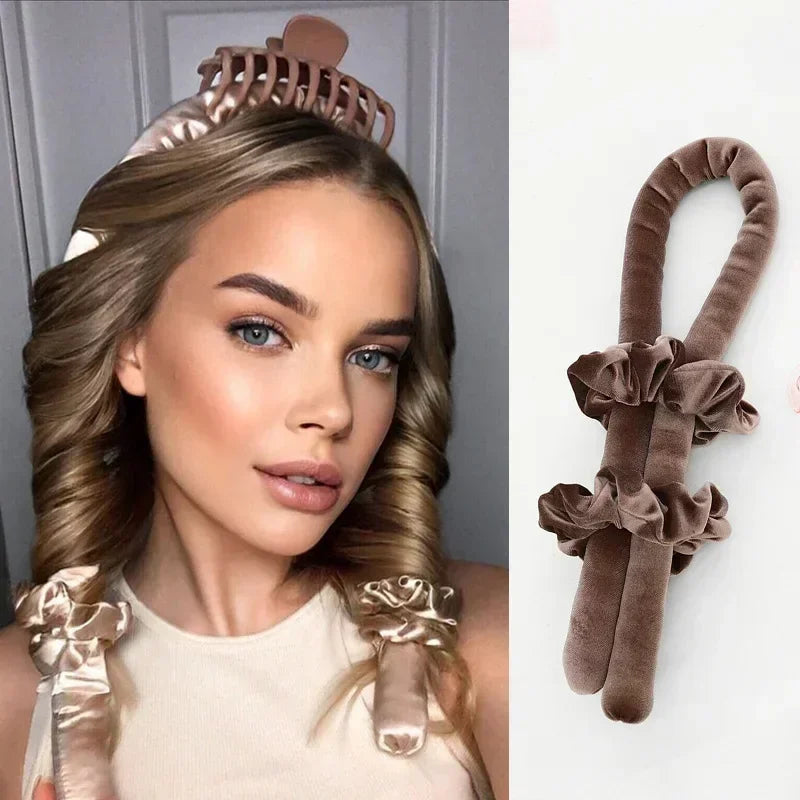 Heatless Curls Hair Accessories - Flexi Rods Curler Curling Iron - Magic Foam Rollers for Beauty Curly Hairstyles