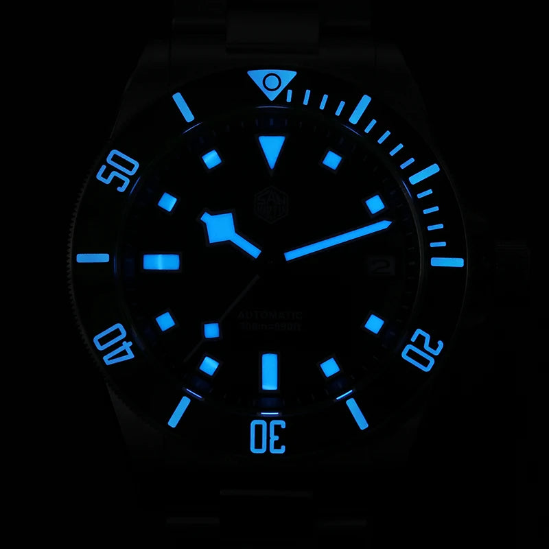 San Martin SN0121T Titanium Diving Watch – NH35 Automatic Movement, Grade 2 Titanium, 120-Click Bezel, 300M Waterproof Wristwatch