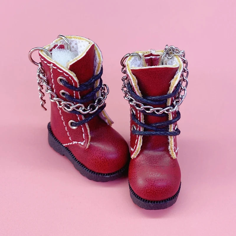 Tilda Doll Boots – 1/8 Mini Leather Shoes for Blythe & Azone Dolls, Casual Doll Accessories