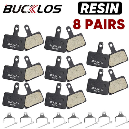 BUCKLOS Resin Disc Brake Pads - Wear-Resistant Hydraulic MTB Brake Pads Compatible with Shimano B01S, B03S & B05S