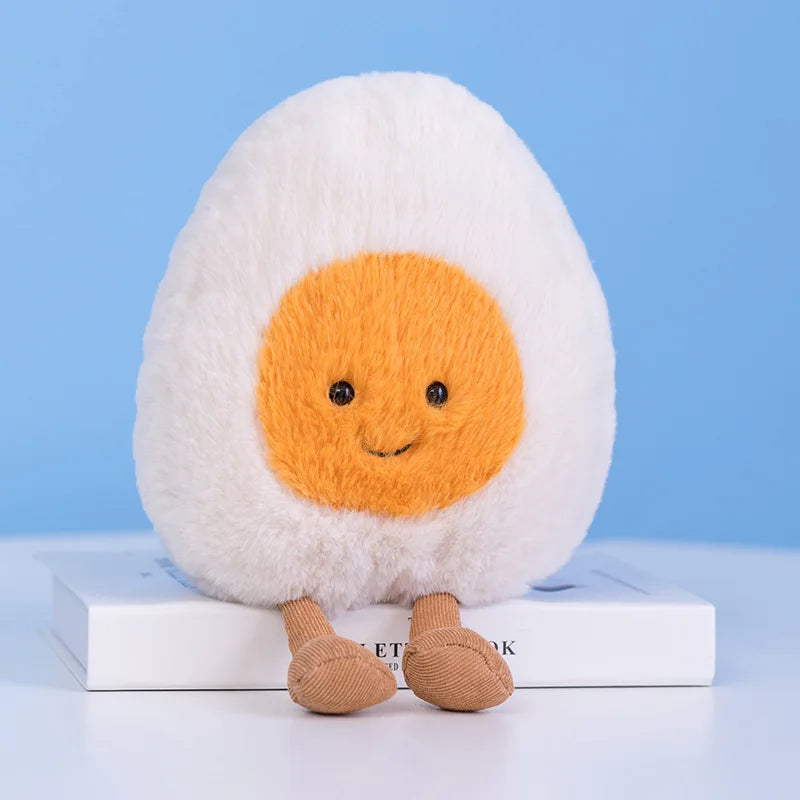 New Cartoon Egg Stuffed Toy – Breakfast Bread & Toast Plush Doll, Fun Pillow for Baby Comfort & Xmas Gifts