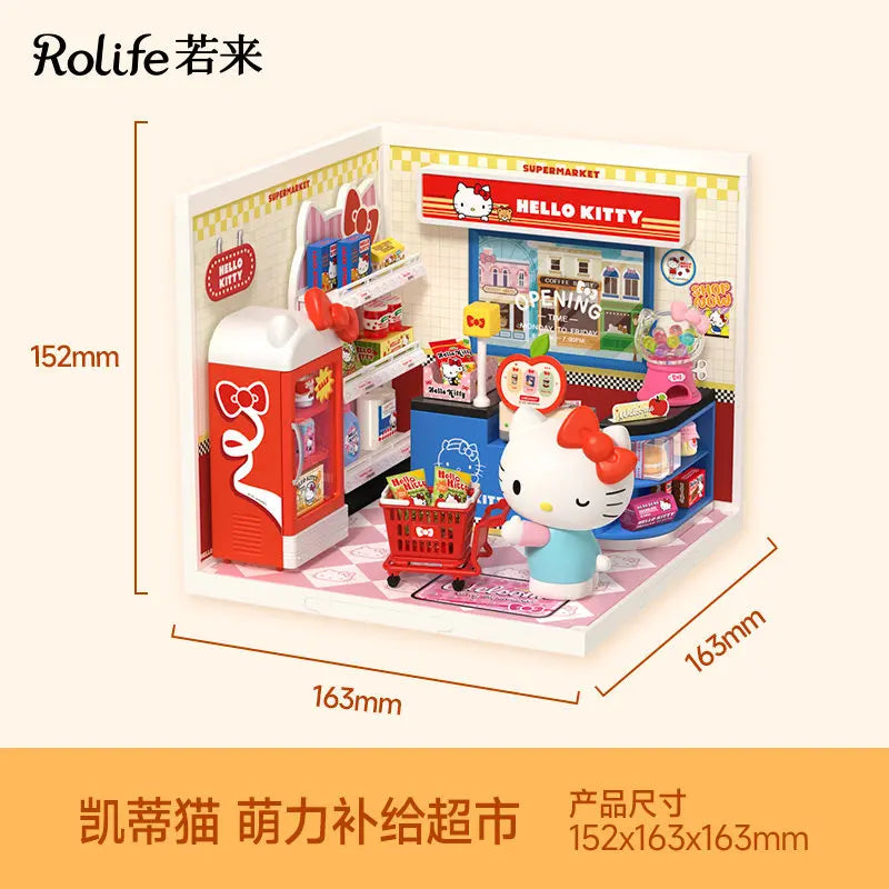 Sanrio Building Block Set Kuromi My Melody Cartoon Room Assembly Model Toy Collection Decorative Gift for Kids & Fans
