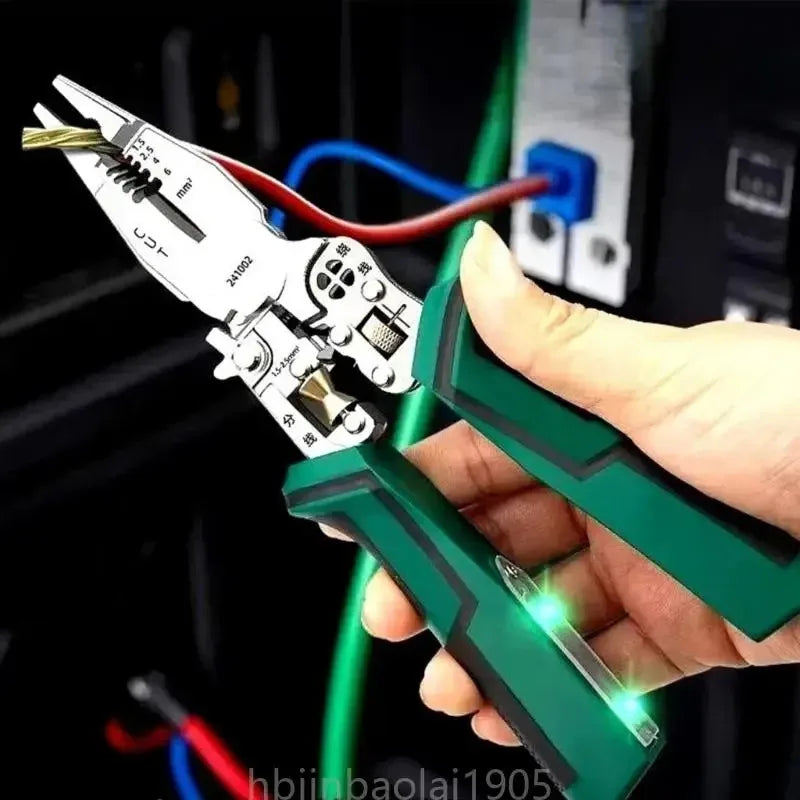 E74E 8-in-1 Wire Strippers - Electrical Measurement, Cutting & Wire Pulling Pliers
