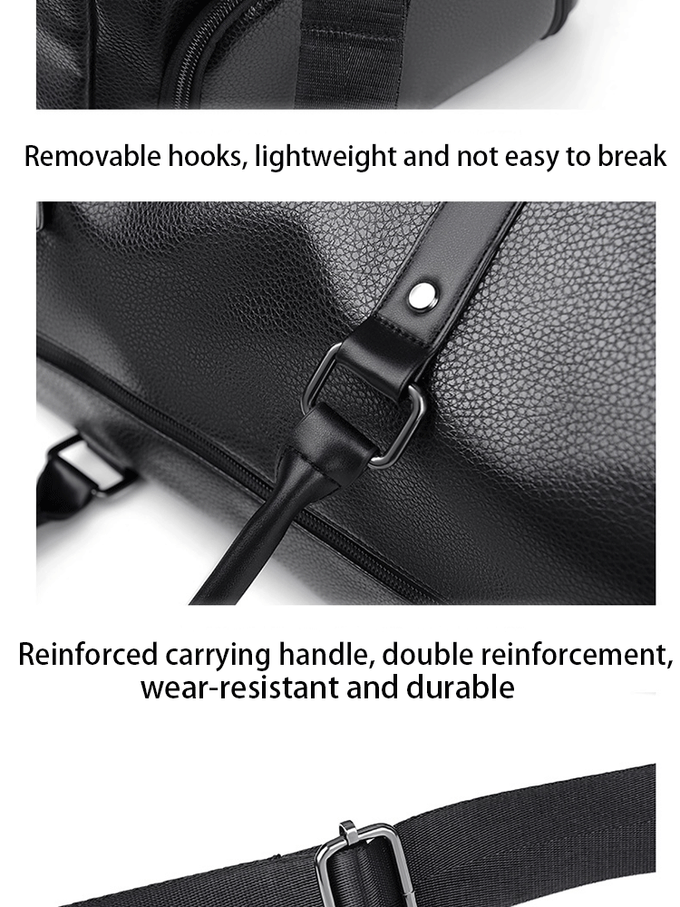 Retro Short Trip Bag – Large Capacity Sports, Motorcycle, and Training PU Waterproof Leisure Fitness Bag