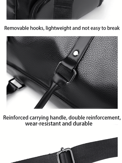 Retro Short Trip Bag – Large Capacity Sports, Motorcycle, and Training PU Waterproof Leisure Fitness Bag