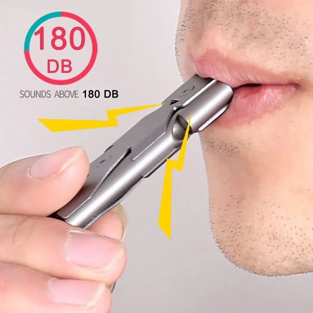 Double Pipe Whistle Keychain – High Decibel Outdoor Survival Emergency Tool