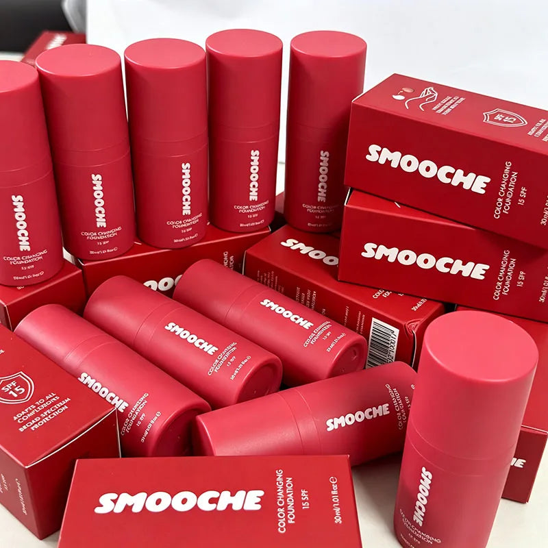 SMOOCHE SPF15 Color-Adaptive Liquid Foundation - Lightweight Waterproof Concealer with Long-Lasting Oil Control