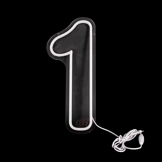 Numbers Neon Sign 0–9 – Acrylic LED Birthday, Wedding & Business Wall Decor with Switch