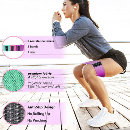 Enhance Your Workout with Fabric Resistance Hip Booty Bands - Glute and Thigh Elastic Workout Bands for Squats, Stretching, and Fitness - Yoga Gym Equipment