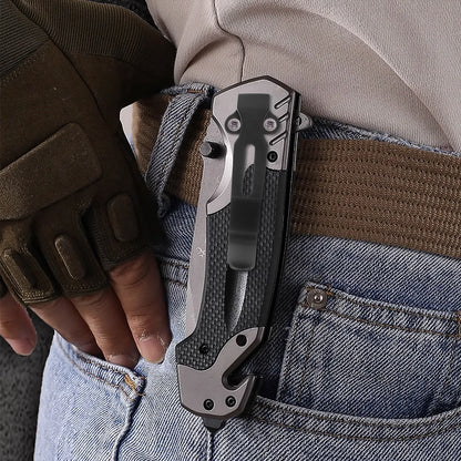 Stainless Steel Knife Back Clip - Compact Pocket Belt Clamp for Hiking, Camping & Outdoor Use