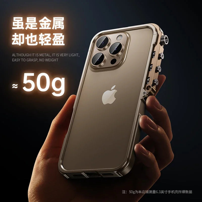 Aluminum Metal Frame iPhone Bumper Case - Luxury Alloy Protective Cover with Easy Disassembly