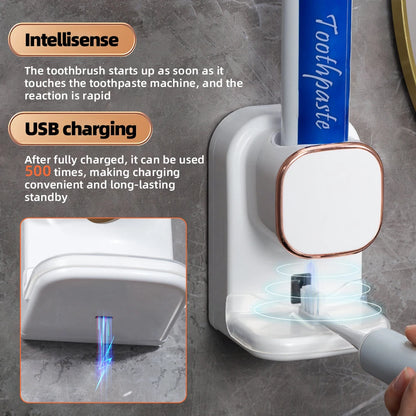 Smart Toothpaste Dispenser with 3 Modes - Automatic Sensor, Electric, Wall-Mounted, USB Rechargeable, Removable Bathroom Accessory