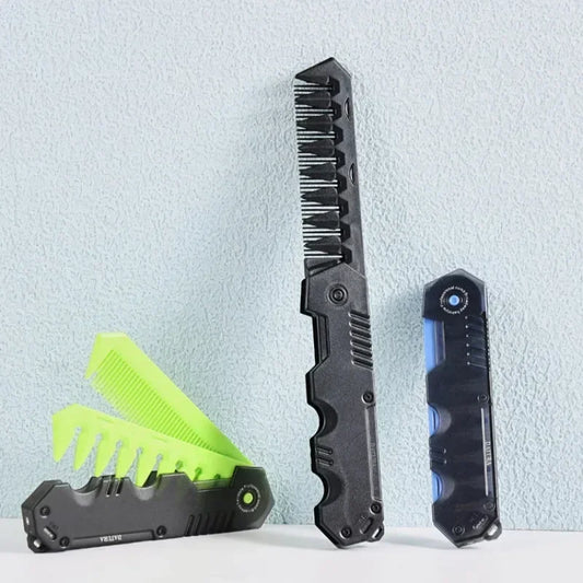 Portable Pocket Hair Comb for Men - Folding Wide Tooth Beard Styling Comb for Hair Care, Grooming & Barber Use