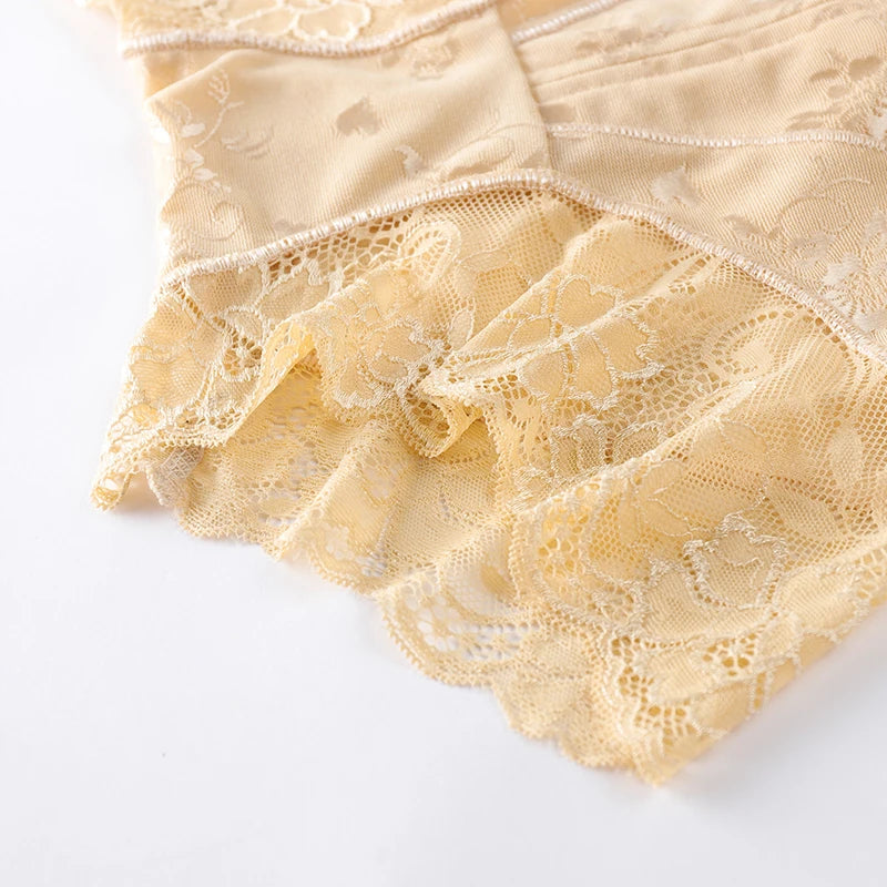 OWEQ Sexy Lace Shaper Panties – Double Control Body Shapewear with Zipper for Slimming