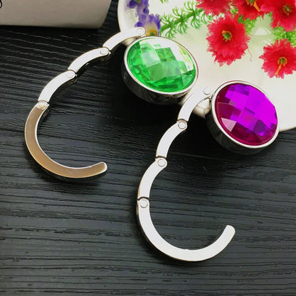 Crystal Alloy Magic Hooks: Portable Handbag Folding Hanger Holder for Purse Bag