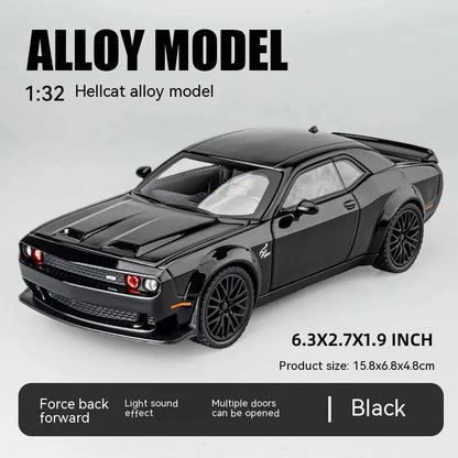 Dodge Challenger Hellcat 1:32 Scale Die-Cast Toy Car – Pull Back Model with Sound and Light Features