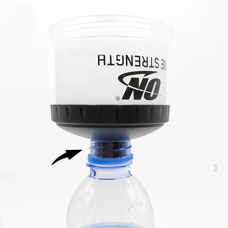 3-Layer Portable Protein Powder Box – Funnel & Handle for Fitness Supplements, Snacks & Medicine