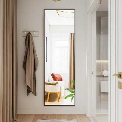 64"x21" Full Body Wall Mirror – Standing, Hanging, or Leaning with Aluminum Alloy Frame for Living Room