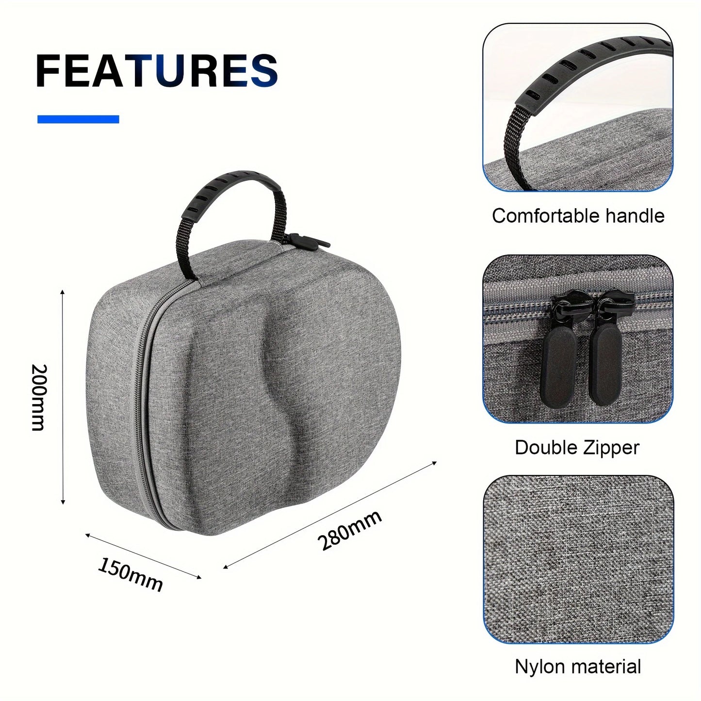 Storage Bag for Quest 2 & Meta Quest 3 VR Headsets — Protective Tote Case for Glasses & Accessories