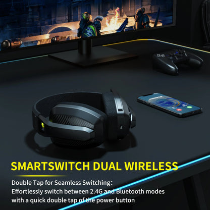 BINNUNE BW06 2.4GHz Wireless Gaming Headset — Bluetooth Headphone with Mic for PS5, PS4, PC, Mac, Playstation