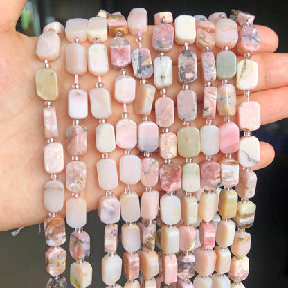Natural Gemstone Rectangle Beads - 8x12mm Amethyst Citrine Lapis Lazuli Spacer Beads for DIY Jewelry Making & Bracelets