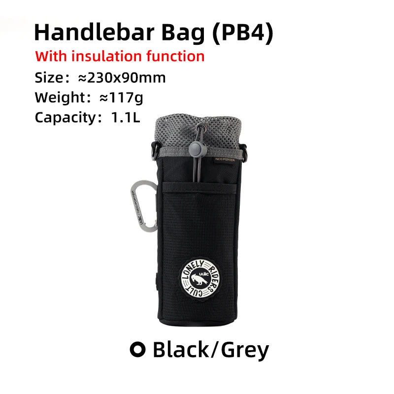 C-HOLD Bike Handlebar Stem Bag — Insulated Water Bottle & Snack Storage Pouch for Touring, Commuting, Bikepacking