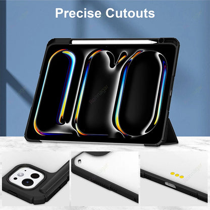Smart Case for iPad Air 11" (M2 2024, 6th Gen) & iPad Pro 11" (M4/M2) - Compatible with Air 5th, 4th, 9th, 8th, 7th, 10.2", and Air 3 (10.5")