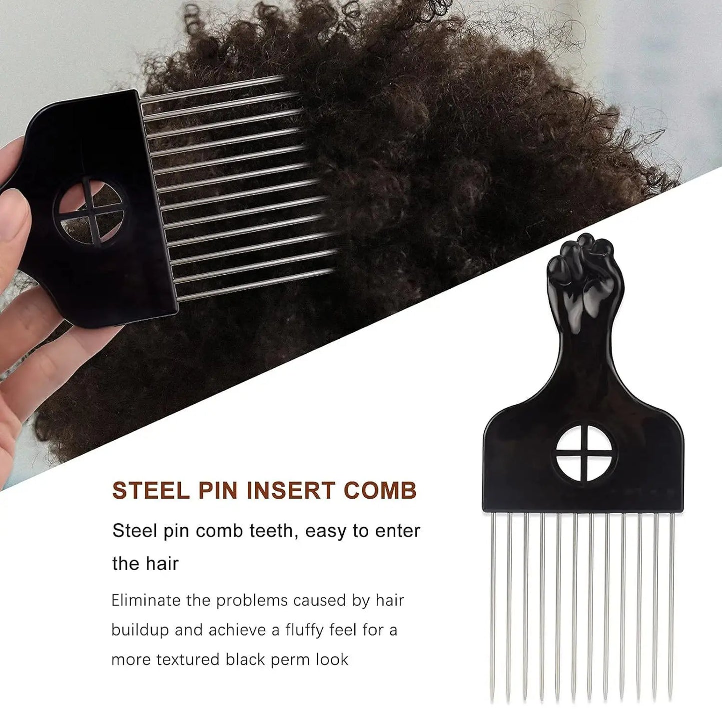 Men's Barber Hair Braider Set – Twist Sponge Gloves & Fork Comb for African Hair Styling & Salon Tools