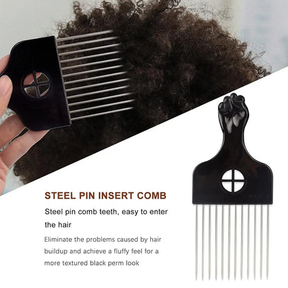 Men's Barber Hair Braider Set – Twist Sponge Gloves & Fork Comb for African Hair Styling & Salon Tools