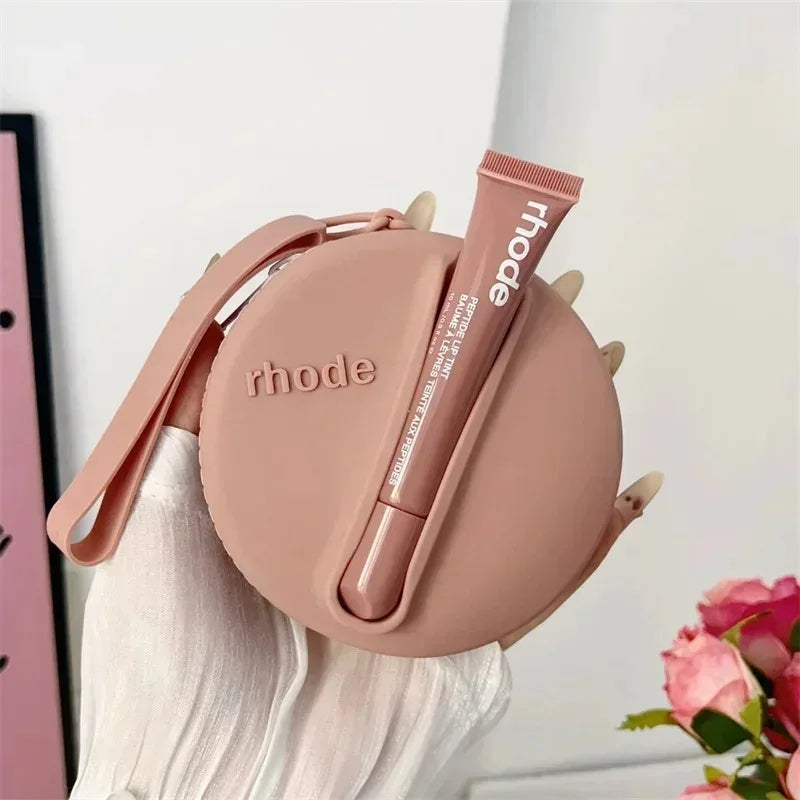 Lip Gloss & Makeup Organizer Bag — Female Toiletry Kit with Zip, Mirror, and Cosmetic Storage Pouch