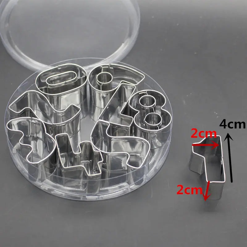Number Fruit Cutters & Alphabet Letter Cookie Cutter Set - Decorating Tools and Fondant Cutter Set