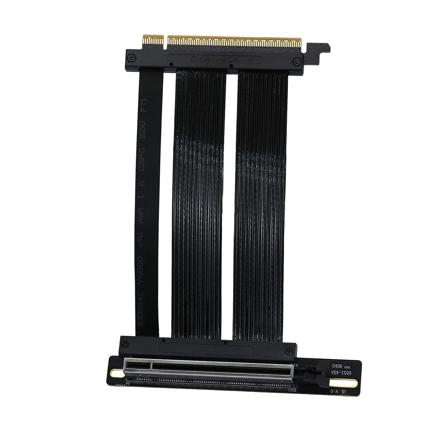 PCIe 5.0 X16 GPU Riser Cable - Gen5 128GB/s Right-Angle Graphics Card Extension for Vertical PC Mounting