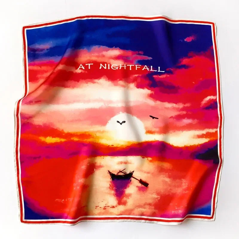 Luxurious Silk Bandana Scarf: 100% Mulberry Silk Square Scarves - Spring Fashion Wrap for Women - High-Quality Headband, Hijab, and Shawl