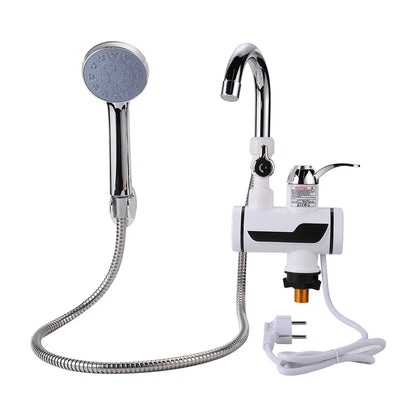 3000W Instant Electric Water Heater — EU Plug Digital Display Tankless Shower & Kitchen Faucet 220V