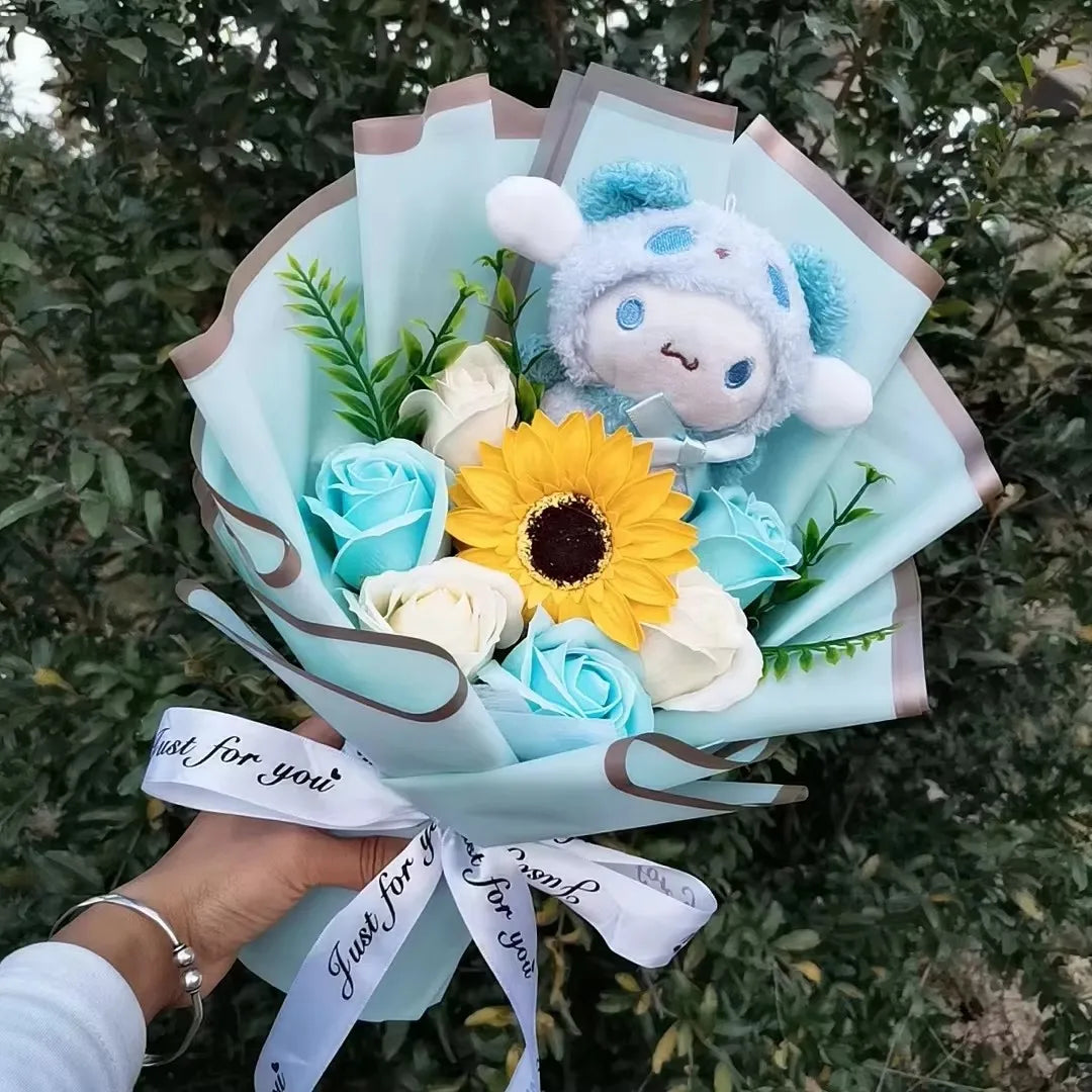Sanrio Kuromi Plush Flower Bouquet — Soft Plush Doll Gift for Christmas, Valentine's Day, Birthday & Wedding Party