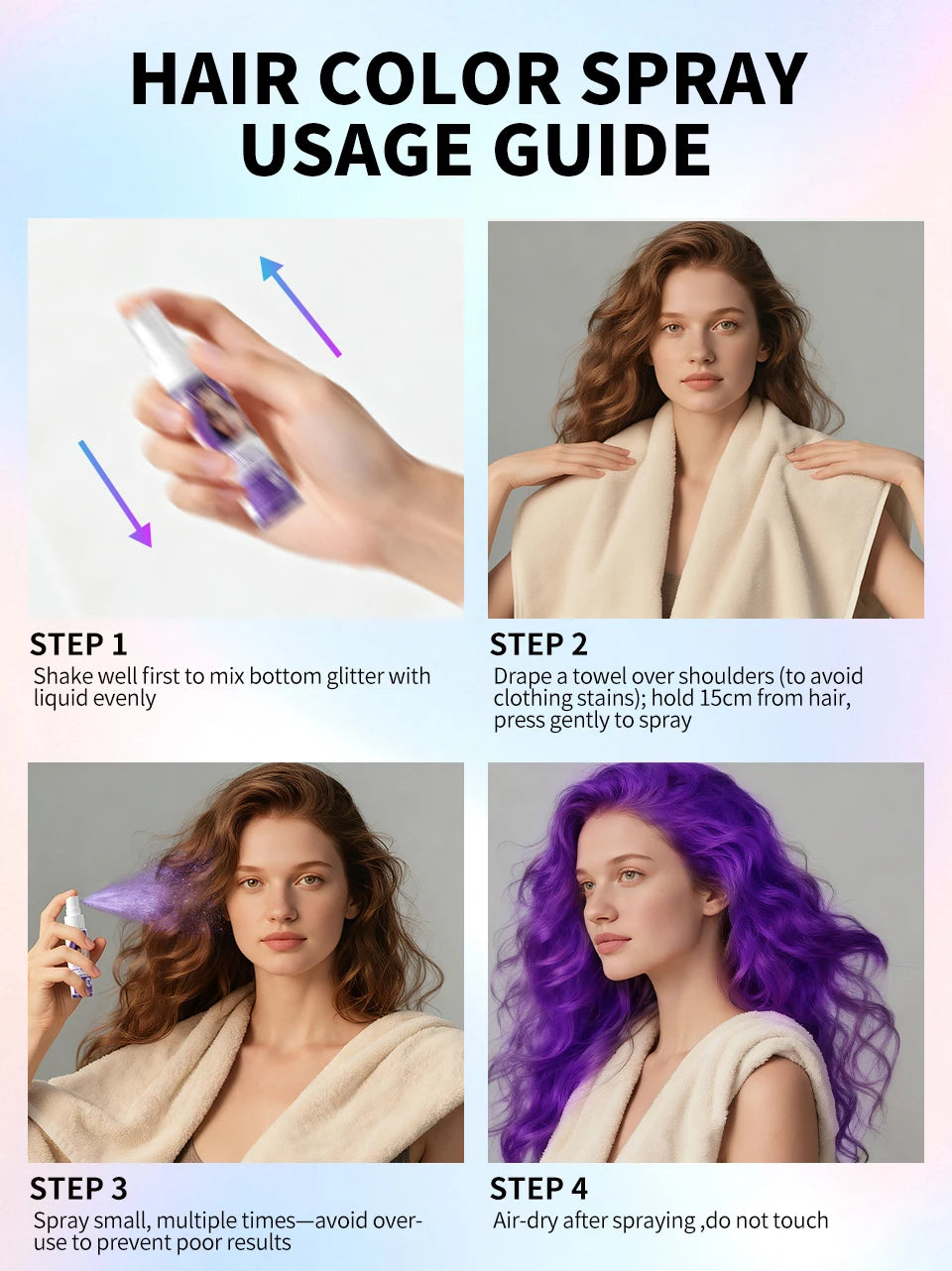 Temporary Hair Color Spray – 30ml DIY Hair Dye for Halloween, Parties & Instant Styling