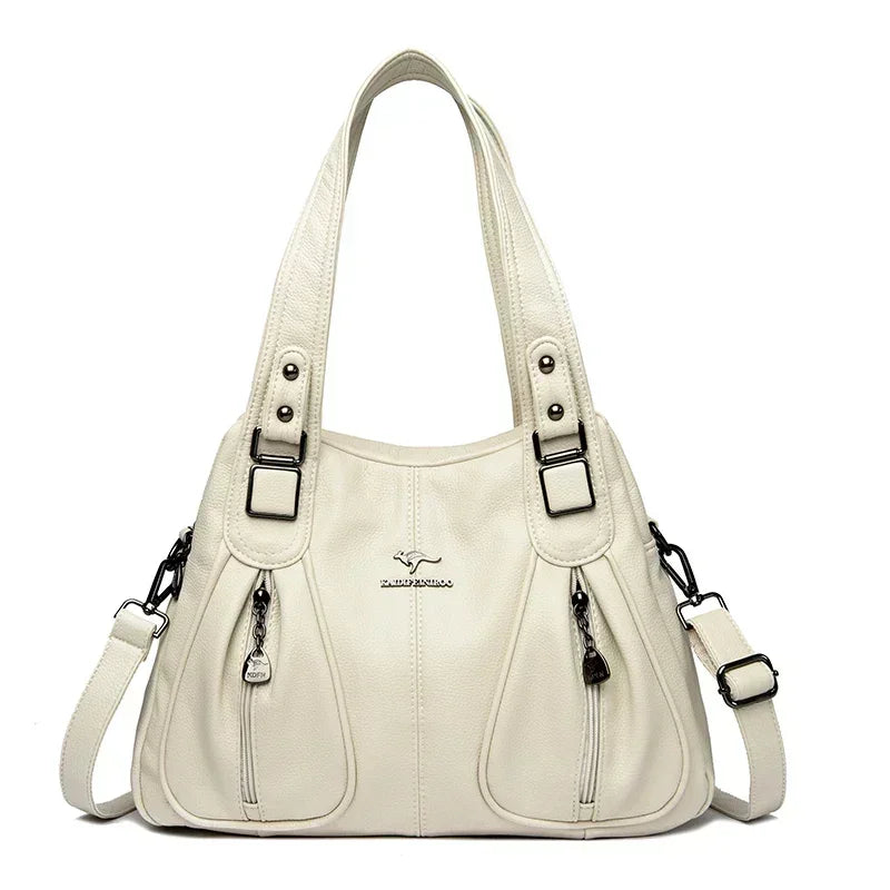Luxury Women’s Leather Casual Tote Bag – High Quality Large Shoulder & Crossbody Handbag