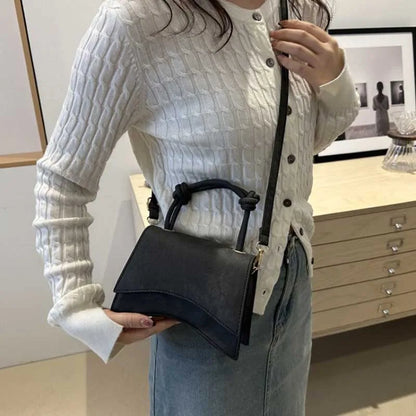 Women’s Solid Color Crossbody Shoulder Bag – Simple Casual Small Square Trendy Diagonal Handbag for Autumn Everyday Use