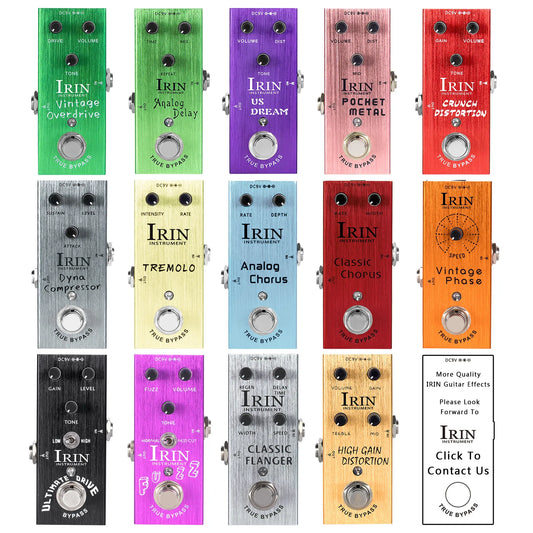 Impressive IRIN Electric Guitar Effects Pedal - Vintage Overdrive, Crunch Distortion, Analog Delay, Classic Chorus, Ultimate Drive - Enhance Your Sound