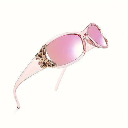 2026 Butterfly Fashion Sunglasses - Retro Wraparound Composite Frame Shades for Women Driving Beach and Party Style